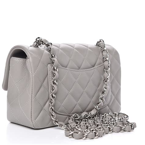 chanel lambskin quilted mini rectangular flap grey|chanel handbags flap.